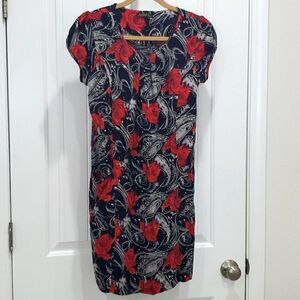 Mango Suit Colorfully Designed Slip on Dress w front pockets, size XL